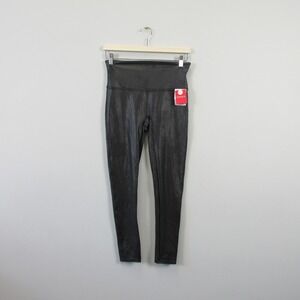 Spanx Faux Leather Leggings Women L Black Skinny Slim Party Chic Designer 234